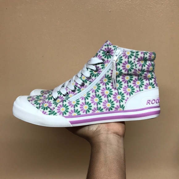 Rocket Dog Jazzin Pastel Floral High Top Sneakers - Picture 3 of 17